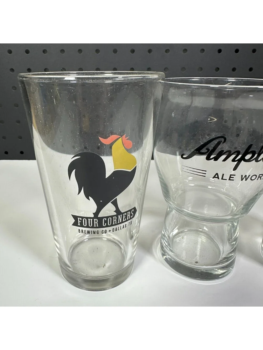 Four Corners Amplified Ale Works Cobra Brewing Craft Beer Pint Glass Lot of 3